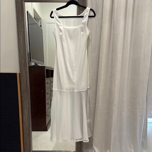 Commense White Layered Dress